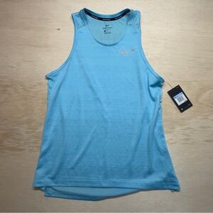 Nike Running Tank Top Shirt Mens Medium Light Blue Dri-fit Gym NWT Reflective
